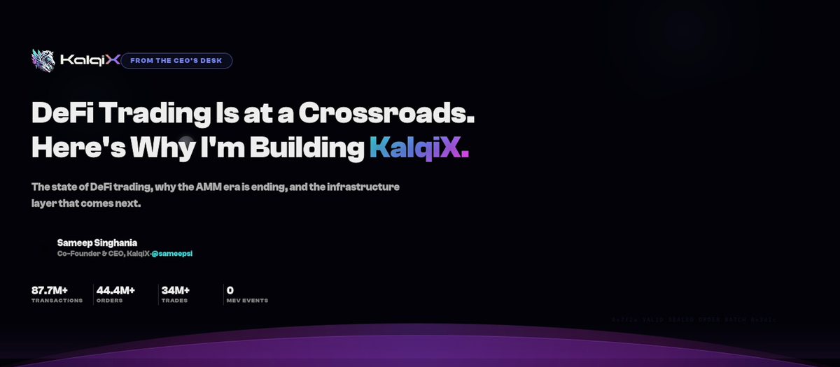 DeFi Trading Is at a Crossroads. Here's Why I'm Building KalqiX.