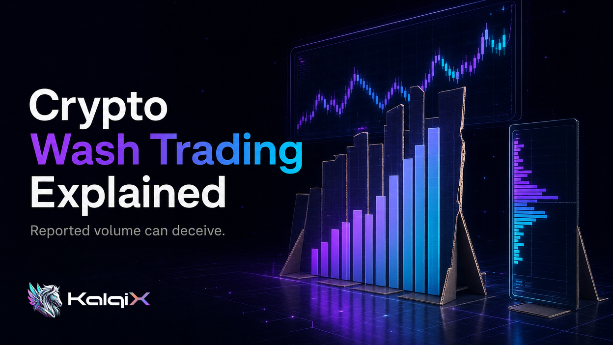 A trading chart with towering volume bars that turn out, on closer look, to be cardboard cutouts propped up from behind…