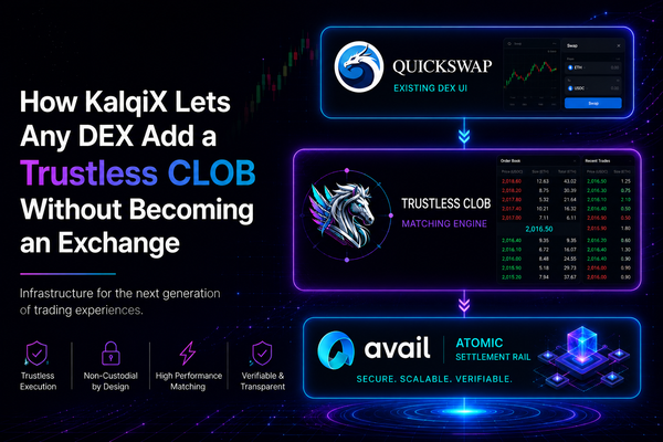 How KalqiX Lets Any DEX Add a Trustless CLOB Without Becoming an Exchange